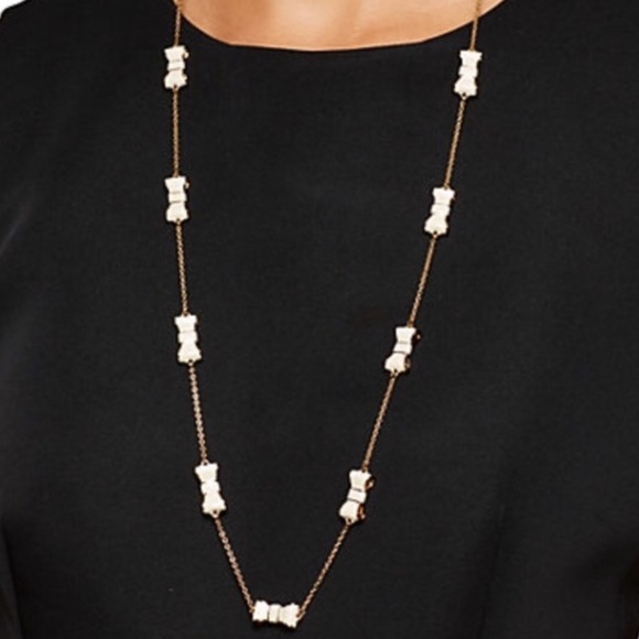 KATE SPADE • Ready Set Bow Scatter Rosary Bow Necklace - Picture 2 of 4
